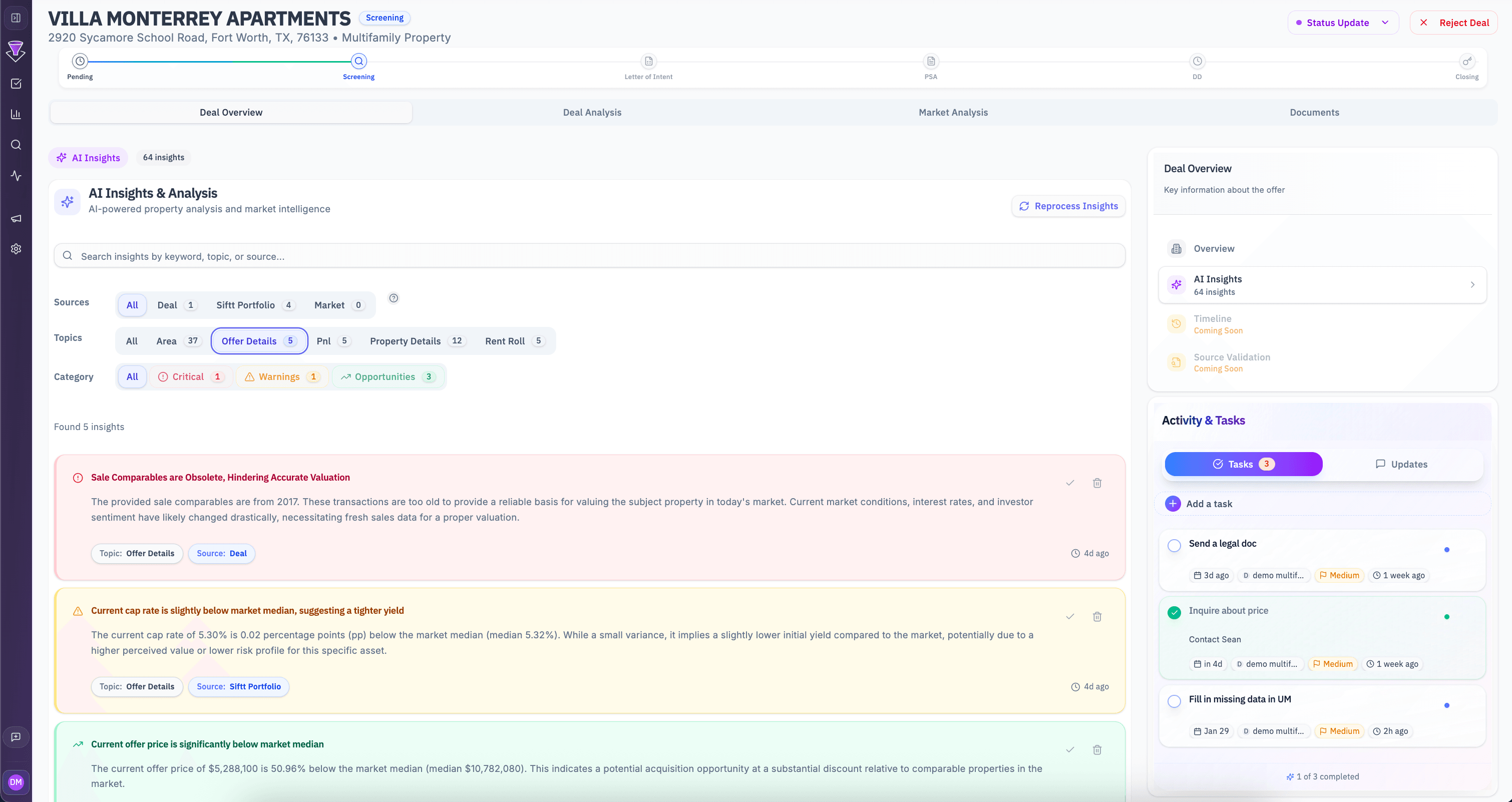 AI-powered insights for underwriting analysis